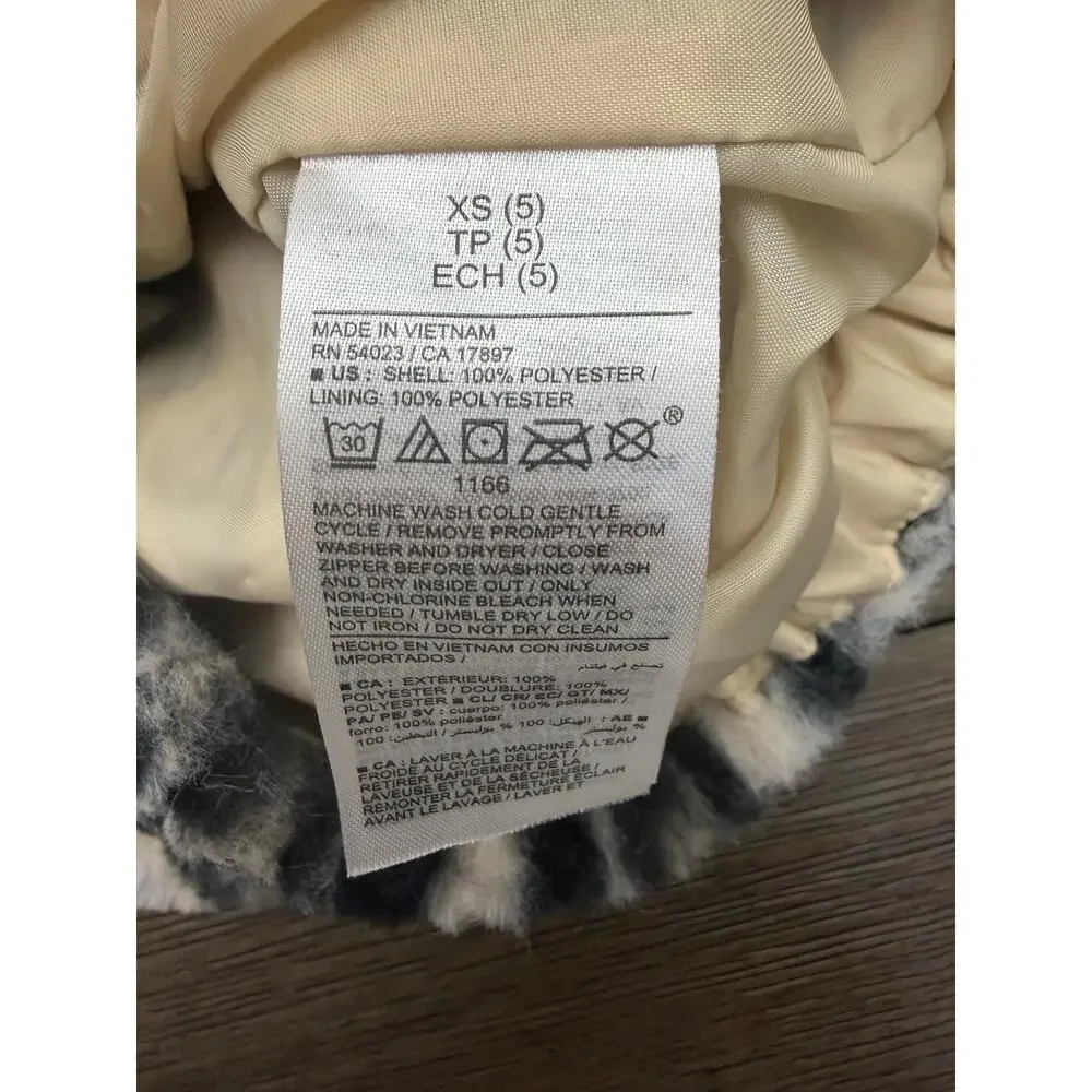 Old Navy Girls XS 5 Leopard Faux Fur Hooded Jacket Coat